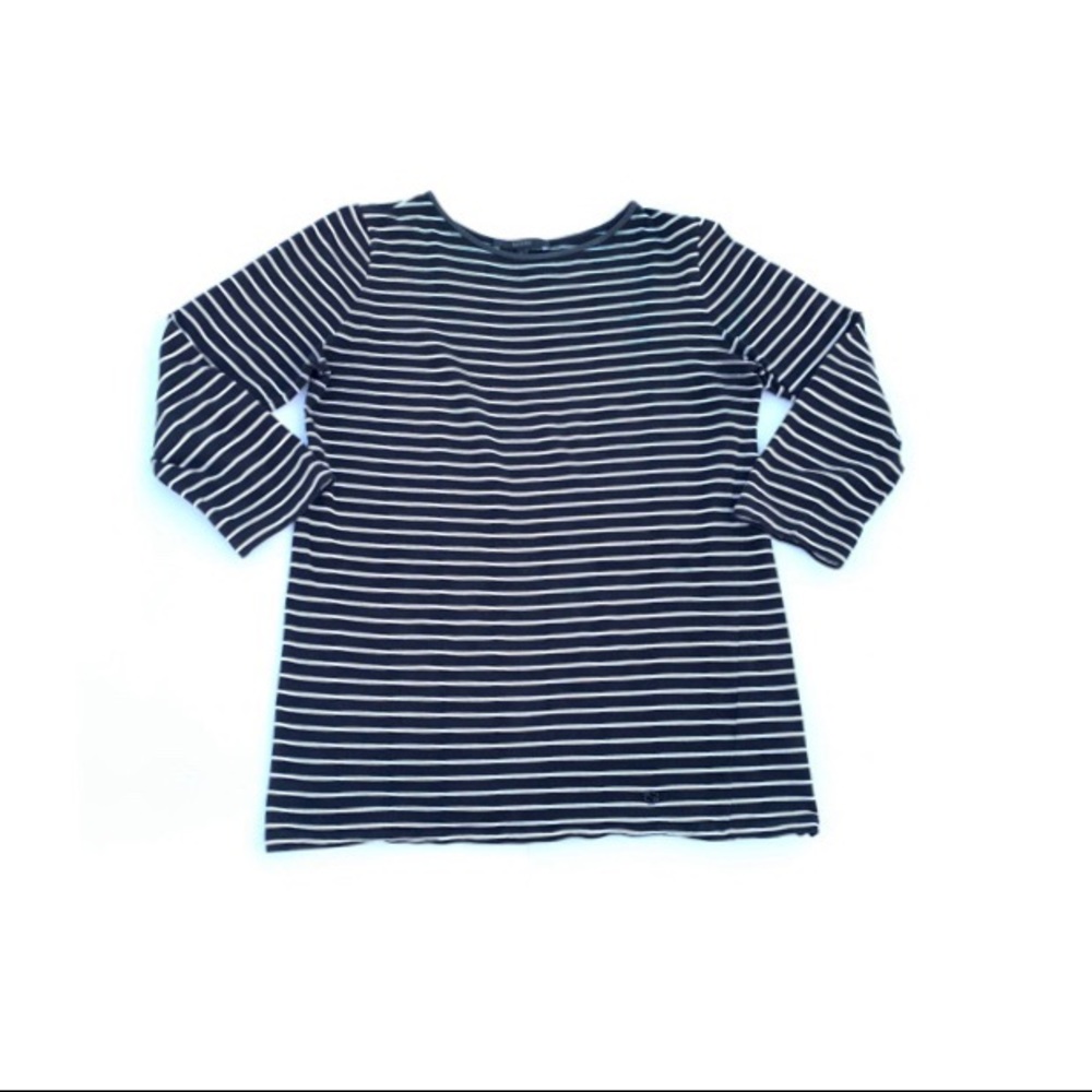 Gucci Leather Trim Striped 3/4 Sleeve